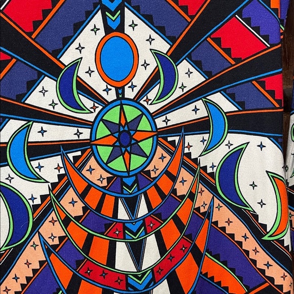 Mara Hoffman Geometric Psychedelic Print Long Sleeve Mini Dress — Size M - Picture 5 of 6